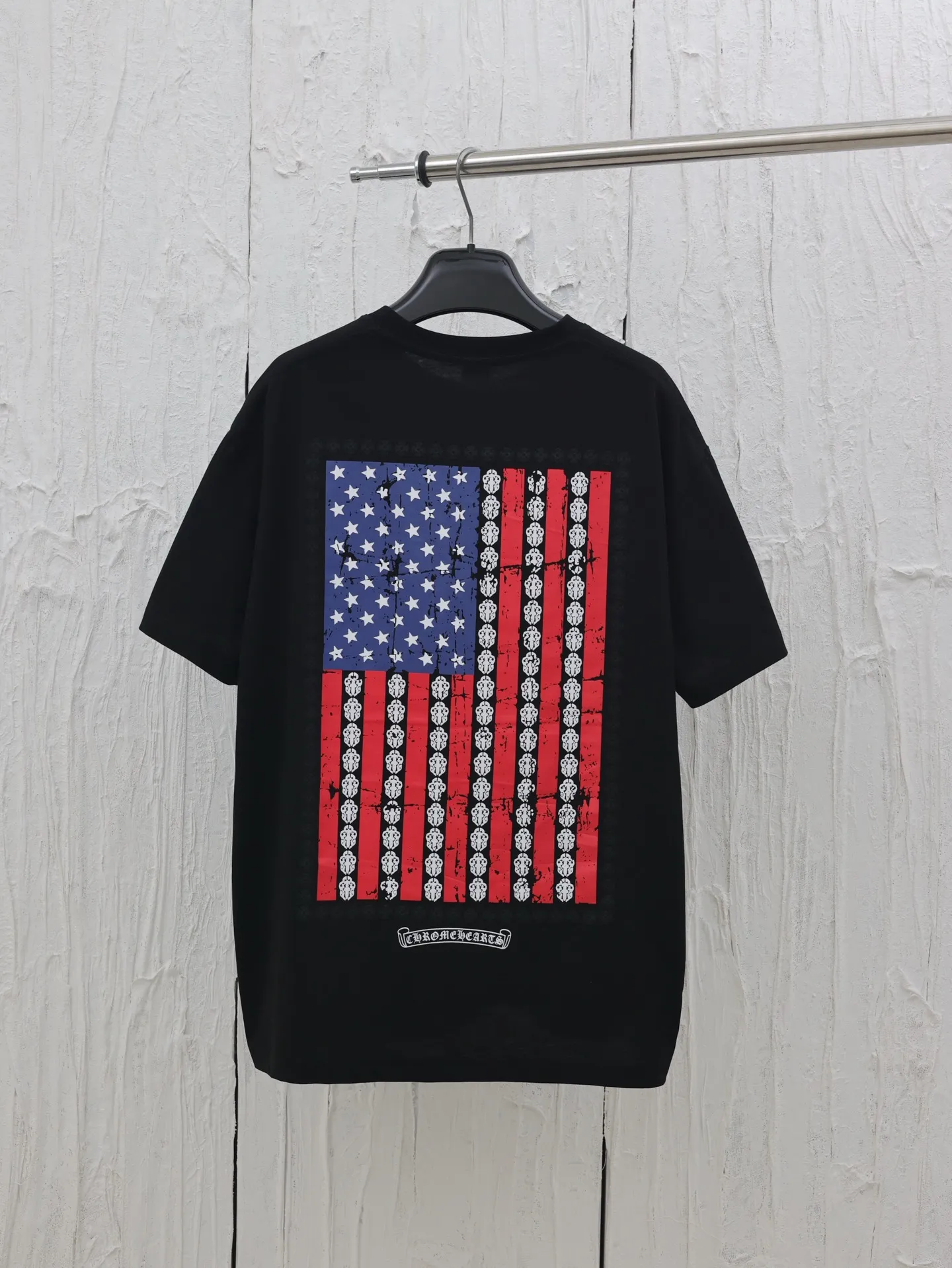 🅿️290 Chrome hearts*/Chrome Hearts 25 new flag rolled short-sleeved T-shirt. The fabric is made of 26 weave 200 grams of cotton. The printing uses a variety of printing techniques. Customized accessories Size: S/M/L